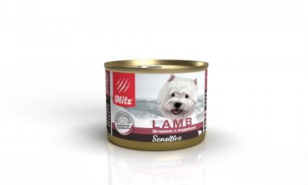 Влажный корм на zoomaugli.ru Blitz Sensitive Lamb Ягнёнок с индейкой для собак 200 г