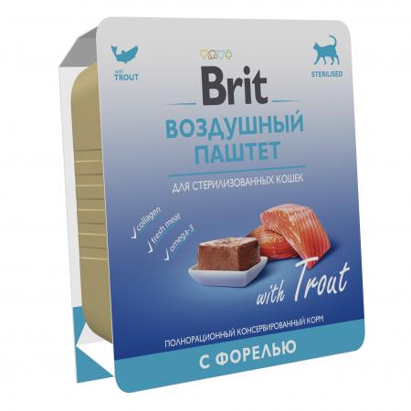 Влажный корм на zoomaugli.ru Brit Воздушный паштет с форелью для стерилизованных кошек 100 г