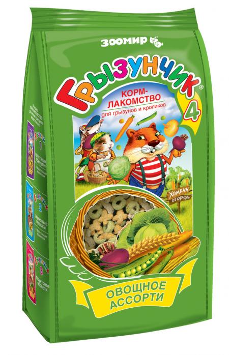 Хомяк / Мышь на zoomaugli.ru Зоомир Грызунчик 4 овощное ассорти для грызунов, 200 г