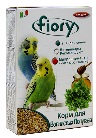Волнистый попугай на zoomaugli.ru Fiory Superpremium Pappagallini корм для волнистых попугаев, 400 г