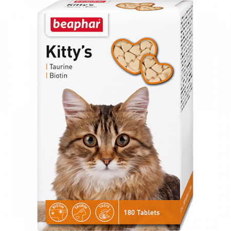 Лакомства на zoomaugli.ru Beaphar Kitty's Taurine Biotine для кошек 180 таблеток