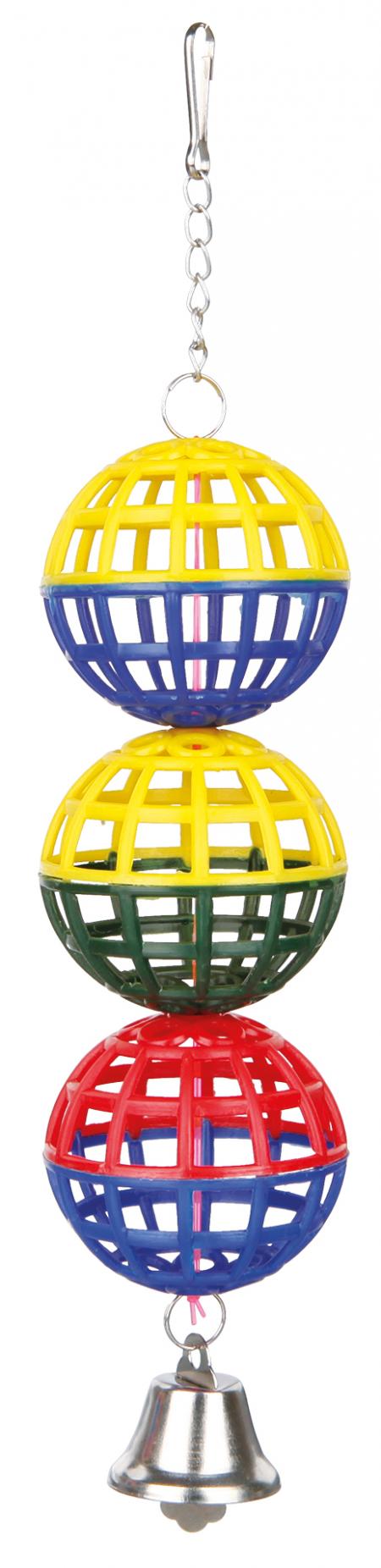 Игрушки на zoomaugli.ru TRIXIE Игрушка для попугая "Три пластиковых шарика с колокольчиком"