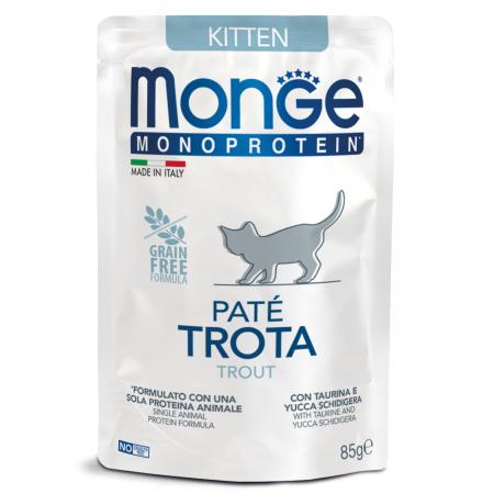 Влажный корм на zoomaugli.ru Monge Monoprotein Kitten Pate Trota Форель для котят 85 г