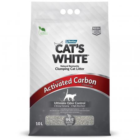 Наполнители на zoomaugli.ru Cat's White Activated Carbon комкующийся наполнитель с активированным углём для туалета кошек 10 л