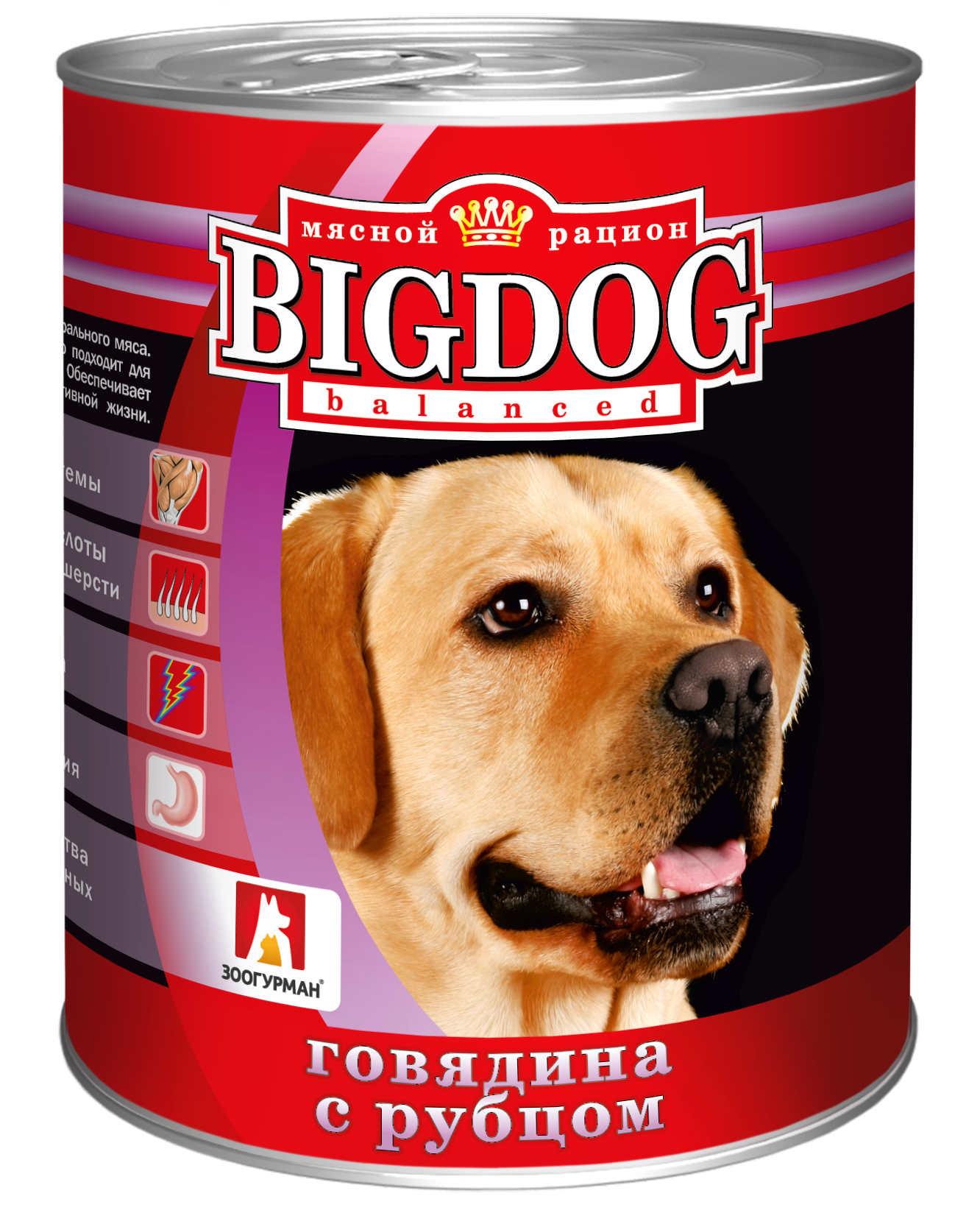 Влажный корм на zoomaugli.ru Big Dog Говядина с рубцом для собак 850 г