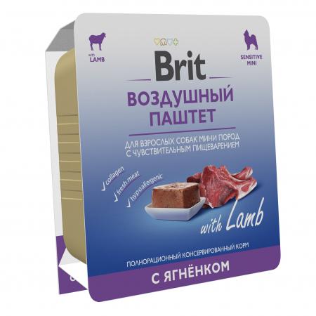 Влажный корм на zoomaugli.ru Brit Воздушный паштет с ягнёнком для собак мини-пород с чувствительным пищеварением 100 г
