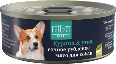 Влажный корм на zoomaugli.ru Petibon Smart Курица и утка для собак 100 г