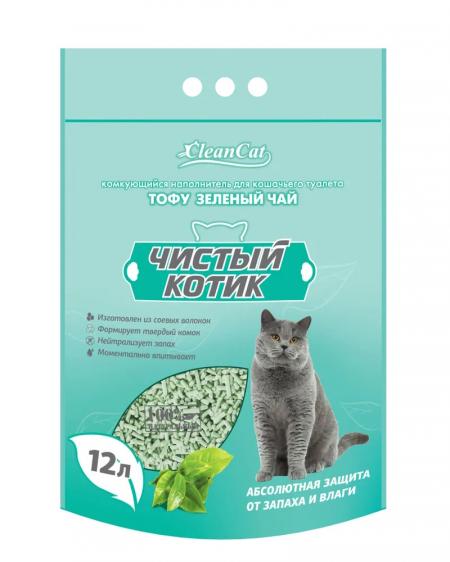 Наполнители на zoomaugli.ru Наполнитель Чистый котик Тофу Зелёный чай 12 л
