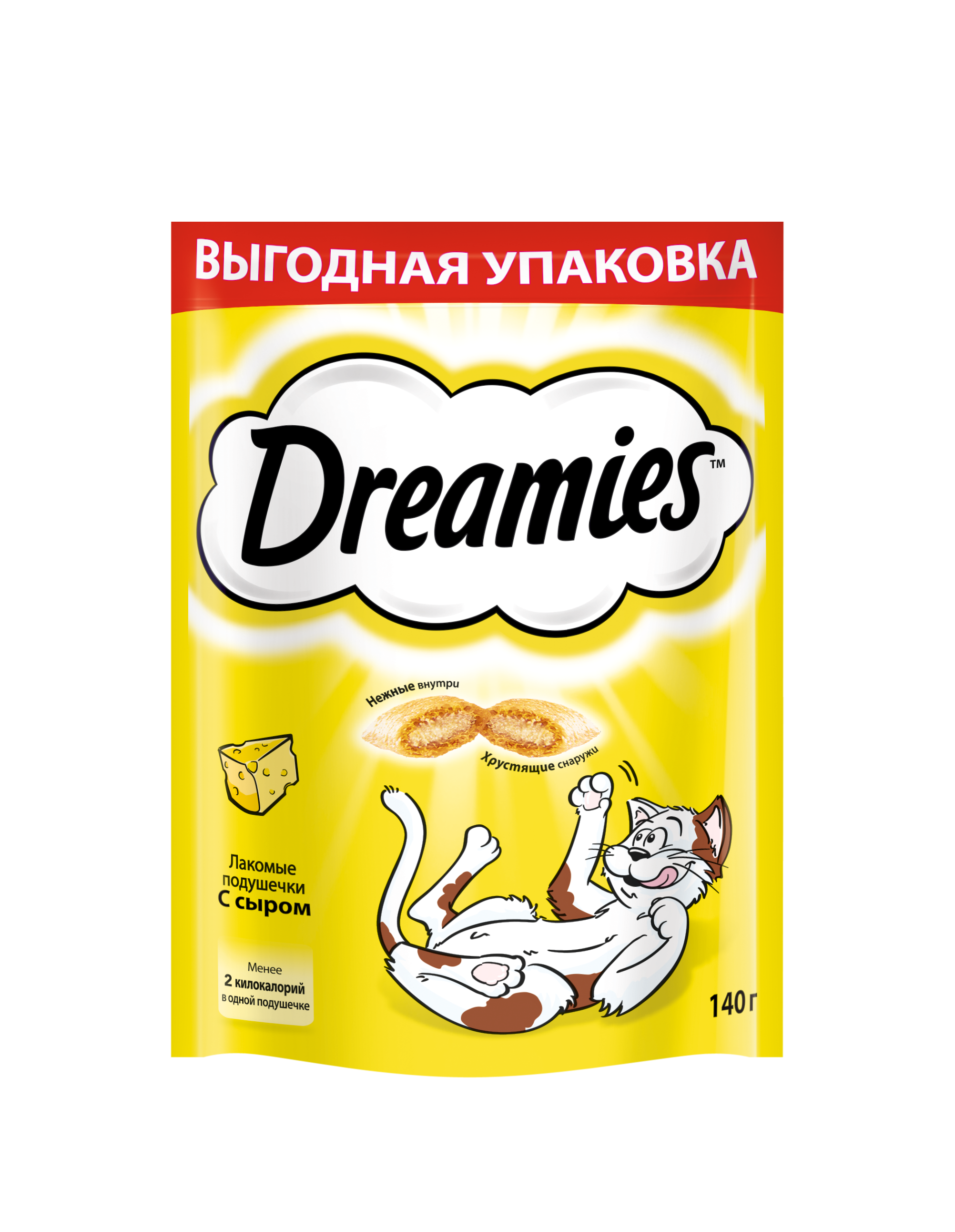 Лакомства на zoomaugli.ru Dreamies лакомые подушечки с сыром для кошек 140 г