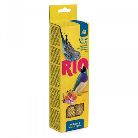 Лакомства на zoomaugli.ru RIO палочки для волнистых попугайчиков и экзотов с мёдом, 2 палочки по 40 г