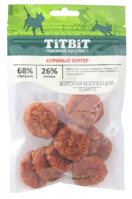 Лакомства на zoomaugli.ru TiTBiT Золотая коллекция Куриный бургер для собак 70 г