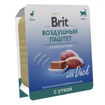 Влажный корм на zoomaugli.ru Brit Воздушный паштет с уткой для кошек 100 г