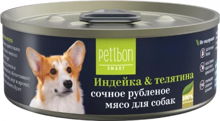 Влажный корм на zoomaugli.ru Petibon Smart Индейка и телятина для собак 100 г