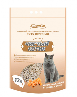 Купить Чистый котик Тофу Оригинал комкующийся наполнитель 6 л