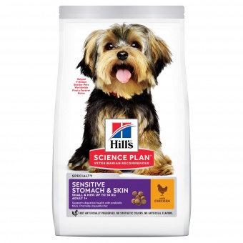 Купить Hill's Science Plan Small & Mini Adult Sensitive Stomach & Skin Chicken для собак мелких пород с чувствительным пищеварением и кожей с курицей 1,5 кг