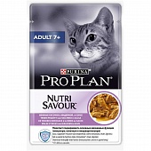 Pro Plan Nutrisavour Adult 7+ кусочки в соусе с индейкой 85 г
