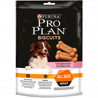 Купить Pro Plan Biscuits для собак всех пород с лососем 175 г
