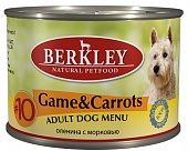 Berkley #10 Game & Carrots Adult Dog Menu Оленина с морковью для собак 200 г