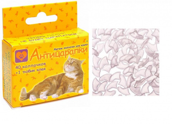 Купить Антицарапки Колпачки на когти для кошек 40 шт, прозрачные