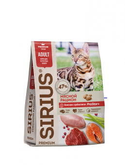 Купить SIRIUS Premium Adult Мясной рацион для кошек 400 г