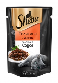 Купить Sheba Телятина и Язык Ломтики в соусе для кошек, 85 г
