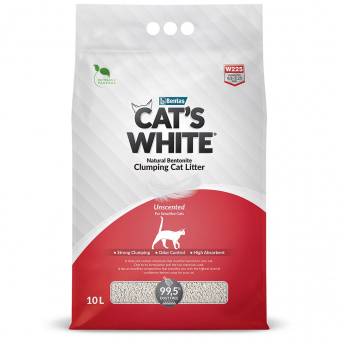 Купить Cat's White Natural Unscented комкующийся наполнитель без ароматизатора для туалета кошек 10 л