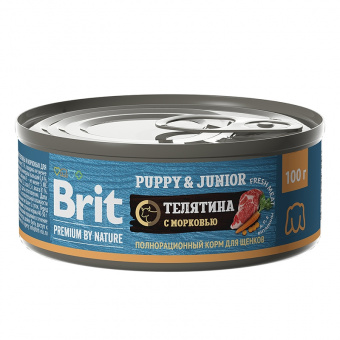 Купить Brit Premium by Nature Puppy & Junior Телятина c морковью для щенков всех пород 100 г