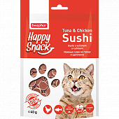 Beaphar Happy Snack Tuna & Chicken Sushi Hежные суши из тунца и цыпленка для кошек 40 г