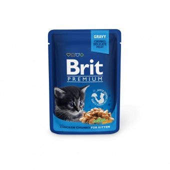 Купить Brit Premium Chicken Chunks for Kitten in Gravy кусочки в соусе с курицей для котят 100 г