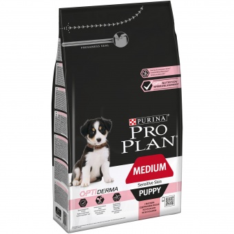 Купить Pro Plan Medium Puppy Sensitive Skin для щенков средних пород с лососем 1,5 кг