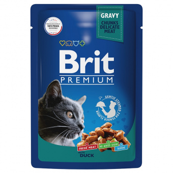 Купить Brit Premium with Duck кусочки в соусе с уткой для кошек 85 г