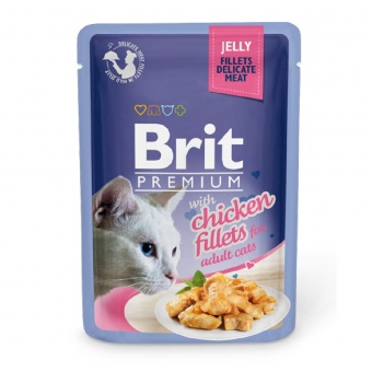 Купить Brit Premium Chiсken fillets in Jelly кусочки в желе с курицей для кошек 85  г