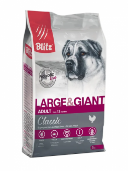 Сухой корм на zoomaugli.ru Blitz Classic Adult Large & Giant Breeds для собак крупных и гигантских пород 2 кг
