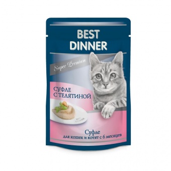 Купить Best Dinner Super Premium Суфле с Телятиной для кошек 85 г