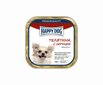 Купить Happy Dog Телятина с Сердцем паштет для собак мелких пород 100 г