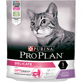 Купить Pro Plan Optidigest Delicate Turkey для кошек с индейкой 400 г