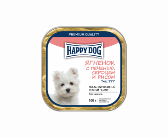 Купить Happy Dog Ягненок с Печенью паштет для щенков мелких пород 100 г