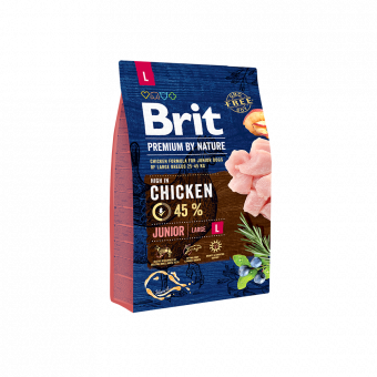 Купить Brit Premium By Nature Junior L для щенков крупных пород с курицей 3 кг