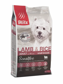 Сухой корм на zoomaugli.ru Blitz Sensitive Adult Small Breeds Lamb & Rice для собак мелких пород с ягнёнком и рисом 2 кг
