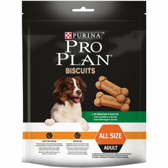 Купить Pro Plan Biscuits для собак всех пород с ягненком 175 г
