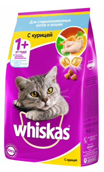 Купить Whiskas с курицей для стерилизованных кошек 1,9 кг