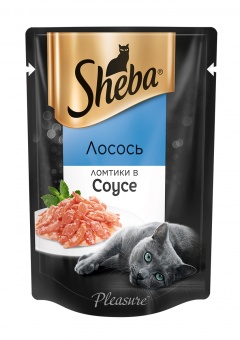 Купить Sheba Лосось Ломтики в соусе для кошек, 85 г