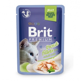 Купить Brit Premium Trout fillets in Jelly кусочки в желе с форелью для кошек 85  г