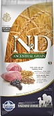 Farmina N&D Ancestral Grain Adult Medium & Maxi Lamb & Blueberry низкозерновой корм для собак средних и крупных пород с ягненком и черникой 12 кг