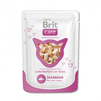 Купить Brit Care White Fish in Gravy кусочки морского леща в соусе для кошек 80 г