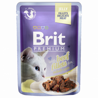 Купить Brit Premium Beef fillets in Jelly кусочки в желе с говядиной для кошек 85  г