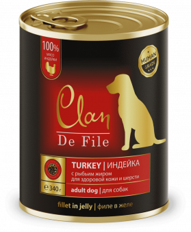 Купить Clan De File Turkey Adult Dog Индейка в желе для собак 340 г