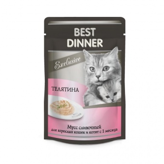 Купить Best Dinner Exclusive Телятина мусс сливочный для кошек 85 г