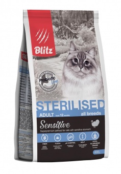 Купить Blitz Sensitive Sterilized для стерилизованных кошек 400 г