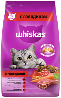 Сухой корм на zoomaugli.ru Whiskas с говядиной для кошек 1,9 кг
